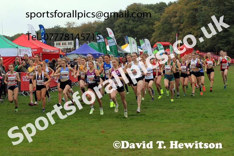 Junior Women, 2022 National Cross Country Relays, Berry Hill Park, Mansfield.  Photo: David T. Hewitson/Sports for All Pics